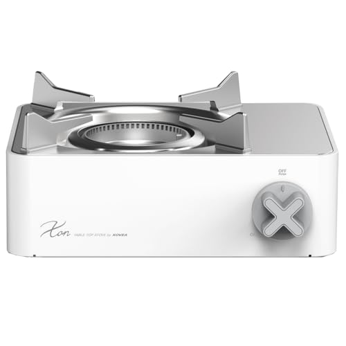 KOVEA X-ON Portable Tabletop Gas Stove, 8,167 BTU (White)