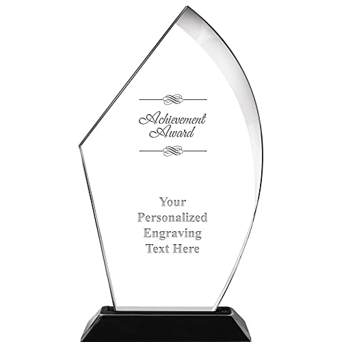 Crown Awards Achievement Award Personalized Acrylic Trophy, 9" Engraved Custom Voyage Acrylic, Engraving Included