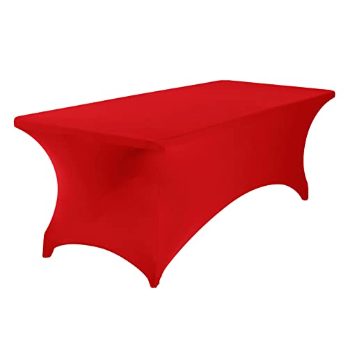 eccwai Spandex 8ft Waterproof Table Cover for Party,Wedding, Banquet, and Events(Red) by eccwai - Image 3