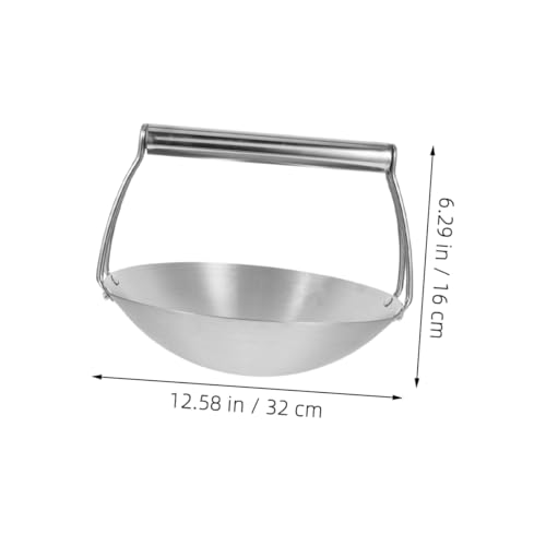 Wok de acero inoxidable con mango ergonómico miniatura 2