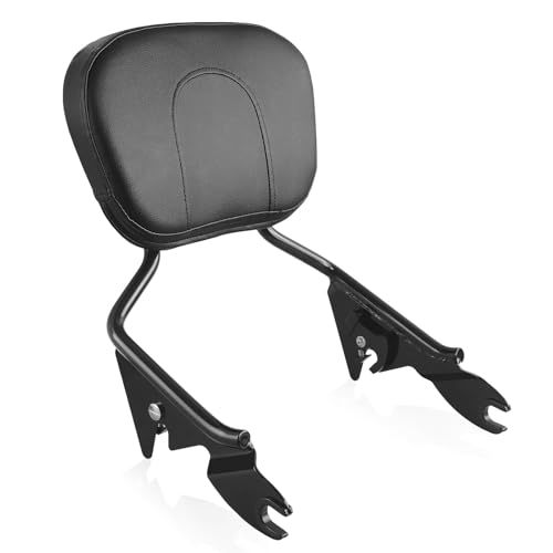 NOVALLA Motorcycle Quick-Release Detachable Backrest Sissy Bar Fit For Harley Touring Street Glide Road Glide Road King Electra Glide 2009-2025 (Black)