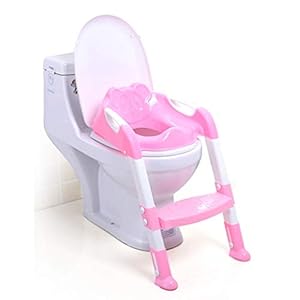 JYJZHX ZBQMTRT Kinderklaptoilet, draagbare babypeuterpotje met ladder, kinderen toiletstoel training toiletstoel (kleur…