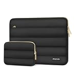 MOSISO 17-17.3 inch Laptop Case, 17.3 inch Puffy Laptop Sleeve Compatible with Dell XPS/HP Pavilion/Ideapad/Acer/Alienware/HP Omen Notebook Computer, Horizontal Puffer Bag with Small Case, Black