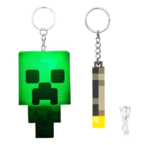 XPJBKC Portachiavi, Lampada da Parete Torcia Portachiavi, 6.5 cm Ricarica USB Torcia Portachiavi, 5 cm Alimentato a Batteria Keychain (batterie incluse), Regali per Bambini