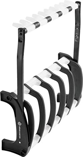 K&M Konig & Meyer 17525.016.00 Guardian 5 Guitar Stand | Sturdy Holds Five Electric/Bass Guitars Rack-Style | Protective Supports | Space Saver | For Adult/Youth Musicians | Black & Translucent #TOP1