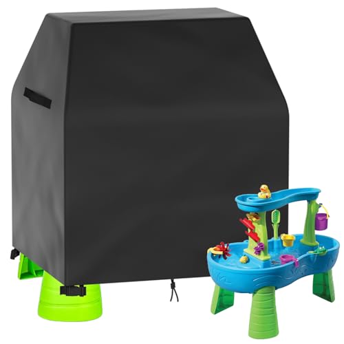 OKPOW Water Table Cover for Kids - Summer Outdoor Toys Cover Compatible with Step2 Water Play Table - 420D Oxford Adjustable Drawstring Waterproof Dustproof Anti-UV Covers for Toddlers