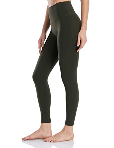 Heynuts Leggings With Pockets For Women, High Waisted 7/8 Leggings Tummy Control Compression Workout Buttery Soft Hawthorn Athletic Pants 25'' Dark Olive Xxs(00) #TOP22