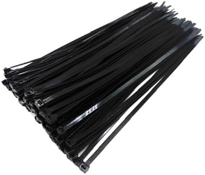 100 Pack Premium Cable Ties (Black, 380mm x 7.6mm) Self-Locking Nylon Zip Ties for Wire Management, Durable & UV Resistant – Ideal for Home, Office, Industrial & Garden Use