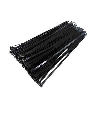 Image of 100 Pack Premium Cable Ties (Black, 450mm x 9mm) Self-Locking Nylon Zip Ties for Wire Management, Durable & UV Resistant – Ideal for Home, Office, Industrial & Garden Use