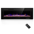 Havato 50" Electric Fireplace Recessed and Wall Mounted, 750/1500W Ultra-Thin Electric Fireplace Heater with Adjustable Flame Color and Brightness, Low Noise, Linear Fireplace for Living Room