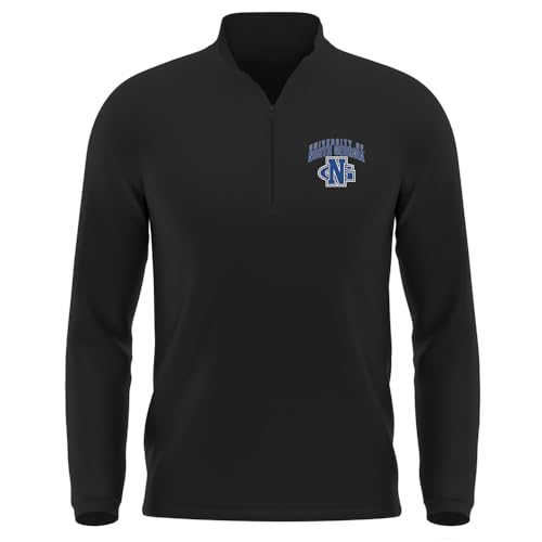 North Georgia Mens Active Sport 1/4 Zip Pullover Left Chest, Black, M