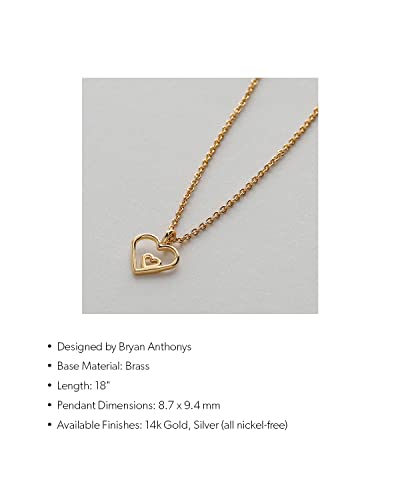 Bryan Anthonys Always In My Heart Necklace, Silver Necklace For Women, Heart Pendant, Adjustable Length #TOP1