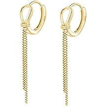 SLUYNZ 925 Sterling Silver Hoop Earrings Chian for Women Teens Huggie Earrings Dangling