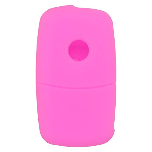 BROVACS Silicone Cover Protector Case Holder Skin Jacket Compatible with VOLKSWAGEN PASSAT SKODA SEAT 3 Button Flip Remote Key Fob CV2801 Pink - Image 2