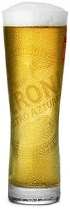 Original Peroni Pint Glass Nucleated and Etched with Heavy Base (1 Glass)