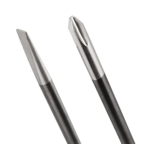 Seunmuk 6 Piece 12 Inch Long Magnetic Precision Screw Driver Tool, Flat Head And Cross Head Screwdriver Set, Magnetic Long Screwdriver Set With Rubber Handle #TOP2