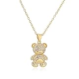 MOLAYES Cute Teddy Bear Necklace For Girls - Playful Animal Bear Pendant Nature-inspired Fashion Accessory Adorable Charm Animal Jewelry Hypoallergenic