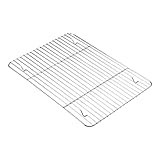 SOLUSTRE Metall Kühlrost zum Backen 23X17cm Edelstahl Backrost mit Drahtgitter für Kuchen Kekse Fleisch Robust Luftzirkulierend Platzsparend für Ofen Grill