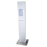 Desinfektionssäule zur Hand-Desinfektion – Desinfektionsmittelspender als Hygiene Tower, kontaktlose Händedesinfektion, Sensor betrieben, abschließbar & sicher