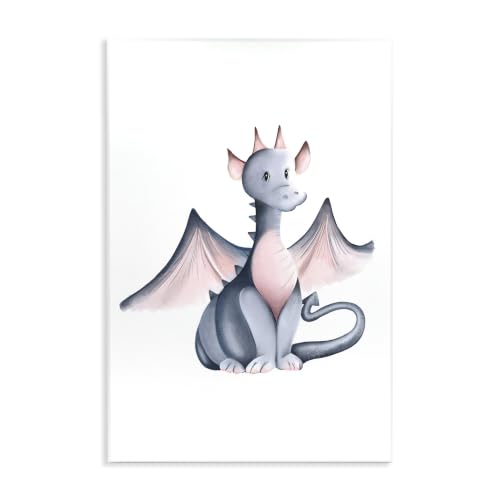 Whimsical Dragon Fantasy, 10 x 15 Inch Mounted Print on Wall Plaque