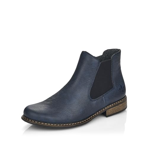 Rieker Women's Z4994 Chelsea Boots, Blue (Ozean/Schwarz), 6 UK