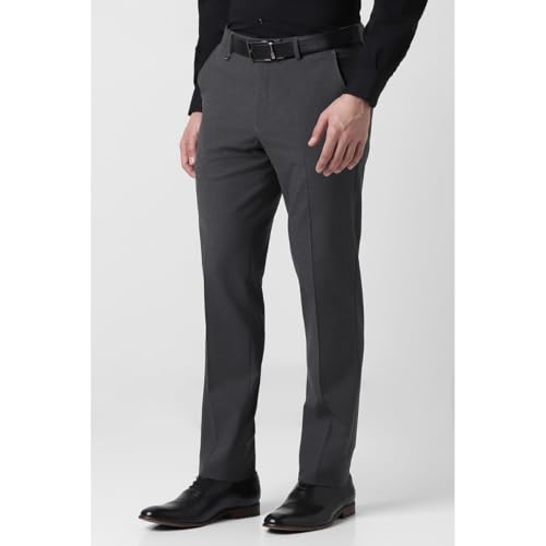Image of Van Heusen Men Mid Rise Slim Fit Cotton Blend Workwear Trouser