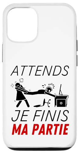 Coque pour iPhone 13 Attends Je Finis Ma Partie - Humour Gamer Geek Ado Garçon