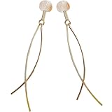 ULTECHNOVO Pendientes Largos sin Perforaciones para Mujer Clip, Diseño Dorado de Aleación, Cómodos y Ajustables para Bodas y Banquetes
