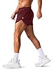 MAGCOMSEN Men's Athletic Sports Shorts Lightweight Breathable Running Gym Training Casual Shorts with Drawstring Waist Wine Red, 36 #1