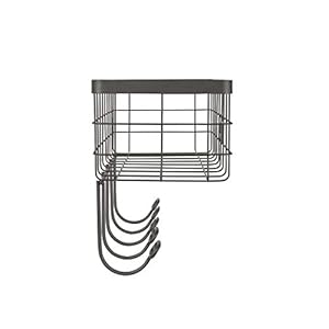 Spectrum Diversified Vintage Wire Basket & Hook Station Wall Mount Storage, Small, Industrial Gray Spectrum Diversified Vintage Wire Basket Hook Station Wall Mount Storage Small Industrial Gray