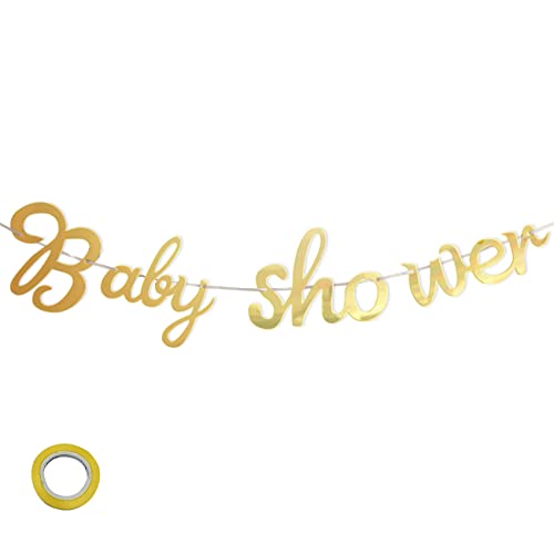 JeoPoom Baby Shower Banner, Décor Doré Paillettes Bannière, Bannière Banderole, pour Baby Shower Fille Garçon(Or)