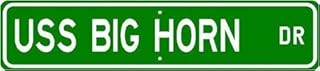 Altok Graphics Set of 3 - USS Big Horn AO 198 Street Sign - Navy Ship Gift Sailor Street Signs - Sticker Graphic - Decal Sticker