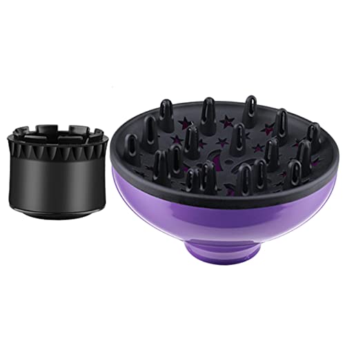 GANAZONO Universal Hair Diffuser Attachment 4.2-6.2cm Plastic Blow Cover Hair Dryer Diffuser Cover and Drying with Blow Dryer Purple