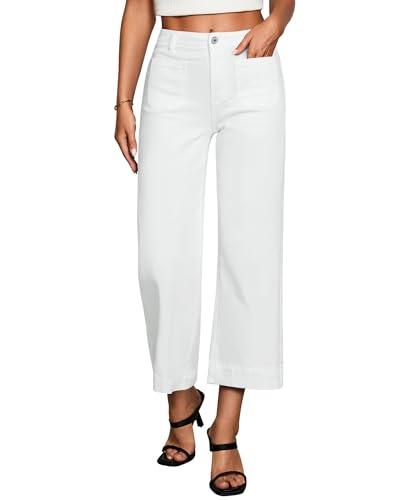 Vetinee White Jeans Stretch Jeans for Women UK Cream White Size XX-Large Fits UK Size 24 to UK Size 26
