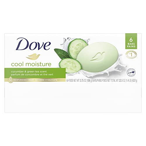 Dove Skin Care Beauty Bar For Softer Skin Cucumber And Green Tea More Moisturizing Than Bar Soap 3.75 Oz, 6 Bars #TOP1