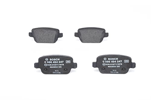 Bosch BP1119 - Brake Pads Car Rear Axle - Bosch Quality - Reduced Noise and Dust - ECE-R90 Certified - Copper-Free - 1 Set of 4 Pads