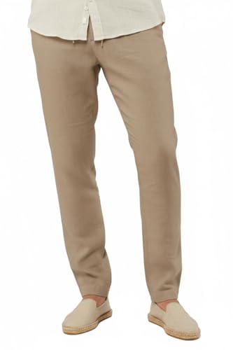 Cholp Men's 100% Linen Pants – Luxury Casual, Relaxed Fit,