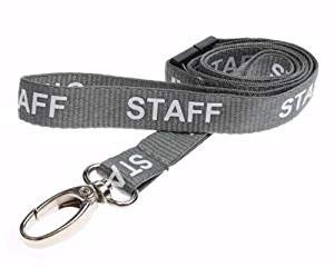SKE-Direct IDProductsUK Staff Lanyard – Grey Printed Design with Metal Lobster Clip – Durable & Professional ID Badge Holder - Pack of (50)