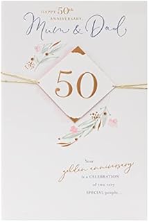 UK Greetings 50th Wedding Day Anniversary Card for Mum & Dad - Mum & Dad 50th Anniversary Card - Golden Wedding Anniversary Card for Mum & Dad - 50th Wedding Anniversary Card for Parents