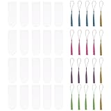 20 PCS Acrylic Bookmark Blanks with Tassels,Blank Bookmarks for DIY Crafts, Gift Tags, School Projects (5 Colors)