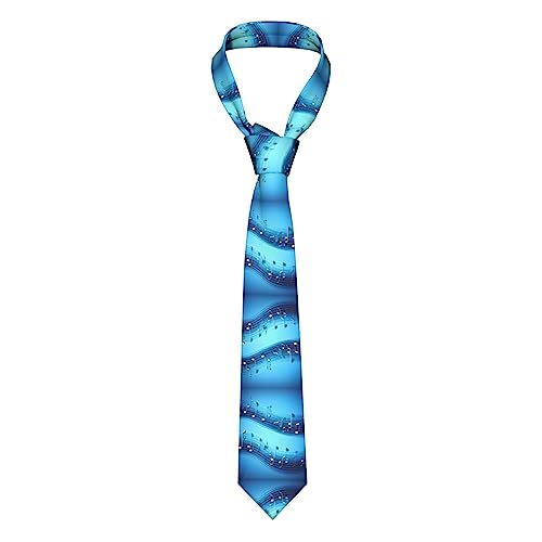 FRGMNT Men's polyester Fashion Print Tie,Holiday Funny Ties,Great for Business, daily, work, party Gifts-Sky blue musical notes