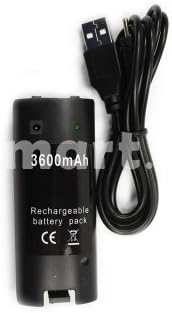 Wiimote Wii Remote Rechargeable Battery 3600Mah with Adapter