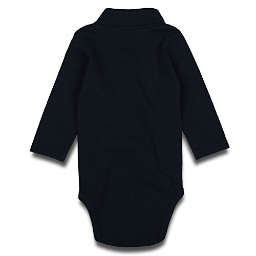 Romperinbox Solid Black Baby Turtleneck Bodysuit Long Sleeve Outfits (Black,18-24 Months) #TOP2