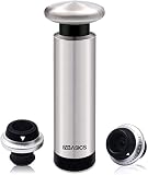 Wine Stoppers EZBASICS Wine Saver Pump with Wine Bottle Stoppers, Stainless Steel Pump + 2 Wine Stop