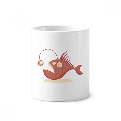 Gobelet poisson céramique 350ml porte-stylo brosse à dents blanc