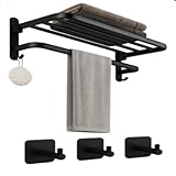 P&C HOGAR Toallero Baño Adhesivo sin Taladro con Estantes y Ganchos - Acero...