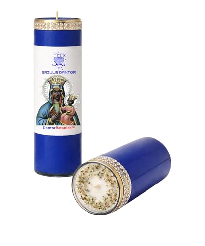 Erzulie Dantor 7 Day Candle, Ritual Black Madona EziliDanto African Saint Barbara Religious 7-Day Religious Prayer Candle,8 Inch Devotional Candle for Spiritual Rituals