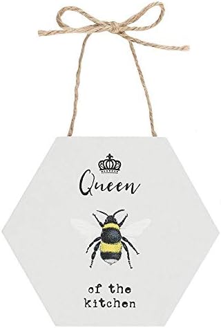 Something Different Hanging Sign | Queen of the Kitchen | H10cm x W10cm x D1cm | Pack of 1,white