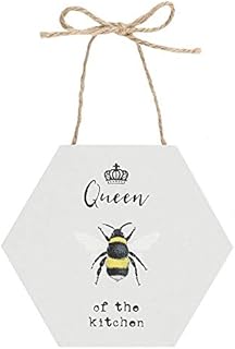 Something Different Hanging Sign | Queen of the Kitchen | H10cm x W10cm x D1cm | Pack of 1,white