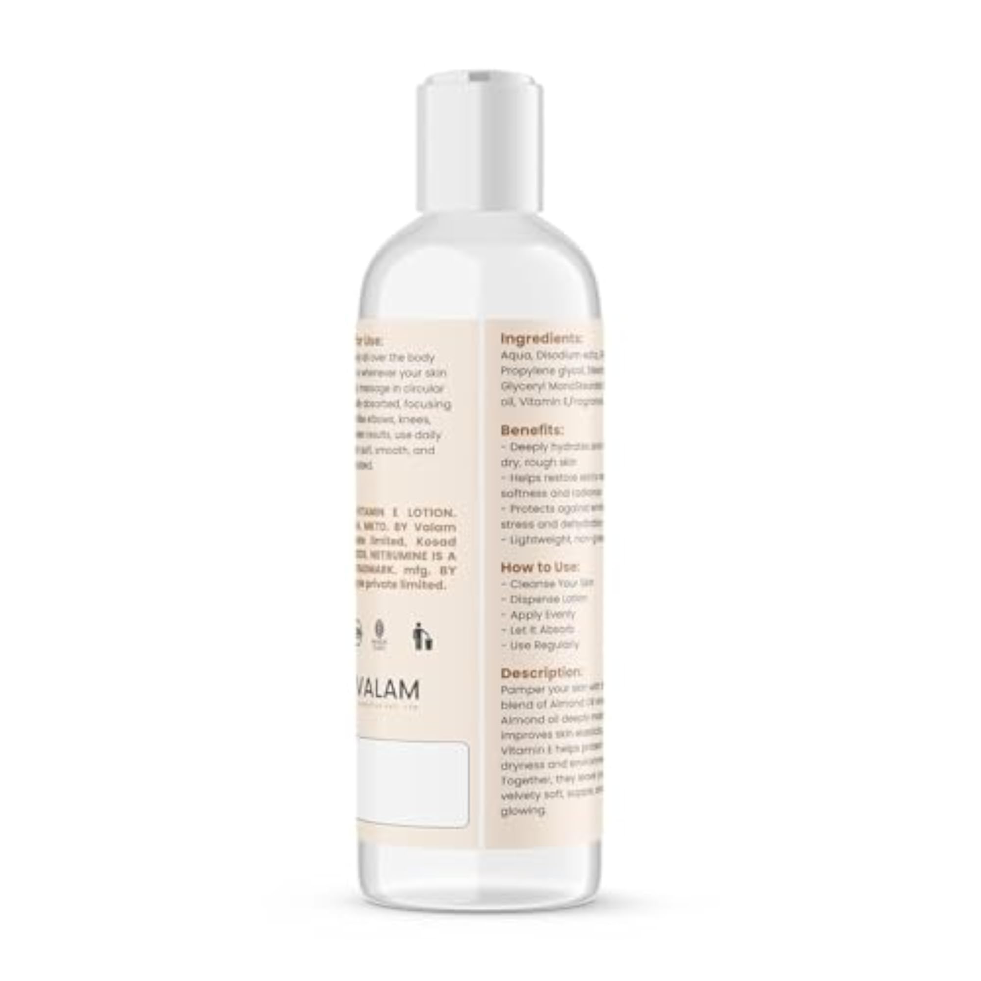 Almond & Vitamin E Body Lotion 100ml, Lightweight Moisturizer